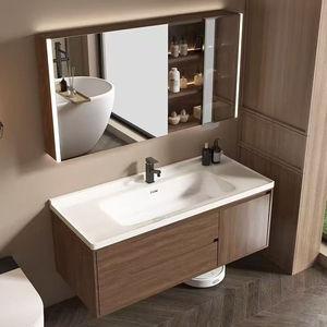 New Chinese style walnut color ceramic integrated basin bathroom cabinet combination washbasin - Product Image 6
