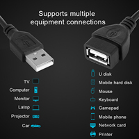 Câble d'extension USB 2.0 mâle-femelle ultra-rapide 1M/1.5M/3M/5M/10M avec connecteurs micro tressés pour PC, ordinateur portable, imprimante, synchronisation des données