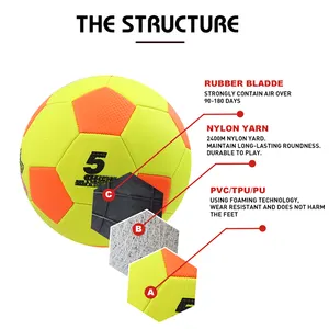 Großhandel Verschleiß festigkeit PVC aufblasbar gelb benutzer definierte Größe 5 Fußball Fußball für Spiel