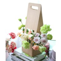 Boîte à papier Kraft ajouré étanche, 10 pièces, pour Bouquet de Festival, emballage floral, DIY bricolage