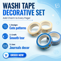 Rubans imprimés personnalisés avec logo, en vinyle imperméable, autocollants, style washi indien, vente en gros