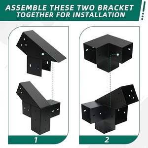 Ensemble de supports pour pergola à toit incliné à 3 voies à 15 °, <span class=keywords><strong>kit</strong></span> de supports d'extension murale pour toit - Product Image 5