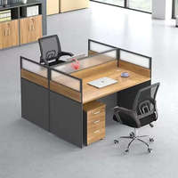 Table de travail modulaire moderne en MDF avec cloisonnement pour bureaux ouverts d'entreprise, start-ups, studios et espaces multi-personnes