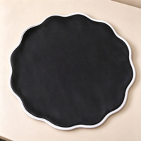 Set de table en tissu à bords contrastants avec texture semblable au lin, sets de table isolants thermiquement, sets de table ondulés antidérapants 280 g/m²