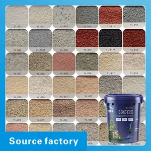 Natural Stone Textured Paint Natural Style Exterior Wall Decoration Material, Faux Effect Stone Paint