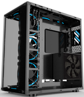 Boîtiers de PC Gamer en Alliage d'Aluminium avec Verre Trempé Double Face ATX, Ventilateurs RGB Fluides, Tour ATX/Micro-ATX/Mini-ITX