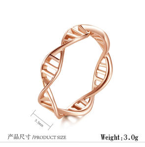 Gepersonaliseerde Holle Band <span class=keywords><strong>Ring</strong></span> Sieraden <span class=keywords><strong>Dna</strong></span> Patroon Silver Rose <span class=keywords><strong>Gold</strong></span> Plated Roestvrij Stalen <span class=keywords><strong>Ring</strong></span> Voor Vrouwen Meisjes Geschenken - Product Image 6