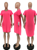 Y5264-2023 Nouveautés d'été Vêtements pour femmes Manches courtes Robes décontractées