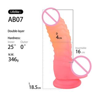 7 Inch Kleurrijke Fantasie Siliconen G-Spot <span class=keywords><strong>Dildo</strong></span> Met Sterke Zuignap Geribbeld Zacht Ontwerp Handsfree Seksspeeltje - Product Image 2