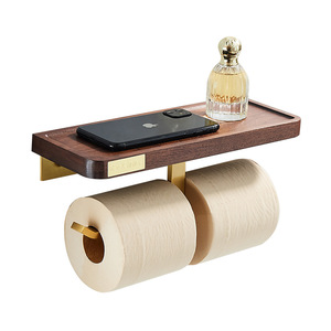 <span class=keywords><strong>Porte</strong></span>-<span class=keywords><strong>papier</strong></span> <span class=keywords><strong>toilette</strong></span> en bois de noyer <span class=keywords><strong>naturel</strong></span> STOCCO avec étagère, distributeur de <span class=keywords><strong>papier</strong></span> de luxe en alliage d'aluminium pour suites d'hôtels haut de gamme - Product Image 1