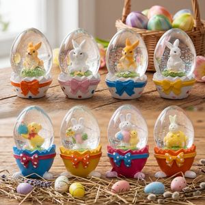 Easter Glass Bunny Egg Figurine Easter Products Miniature Cartoon Desktop Decorations - Product Image 1
