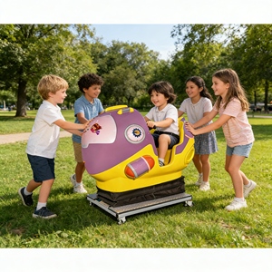 Giostra per Bambini Personalizzata a Gettoni con Dettagli Argento Lucido e Criniera in PP per Decorazione Centri Commerciali - Product Image 1