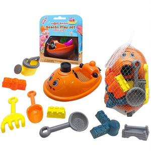 Juego de juguetes de playa de 9 piezas con barco y herramientas para jugar en la arena, diversión al aire libre para niños - Product Image 2