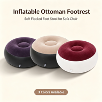 Canapé gonflable en PVC floqué, design personnalisable, repose-pieds assorti, pliable, rangement facile, chaise combinée, intérieur/extérieur, loisirs