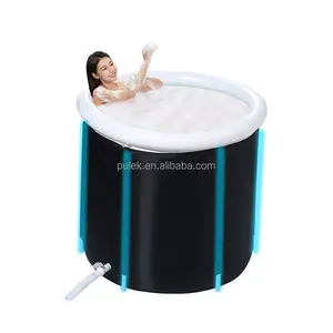 90*75CM Custom Logo Portable Bathing Tub for Adults Eco-friendly Ice Bath Tub Insulated Plastic Folding Bathtub for Adults 2 Pcs
