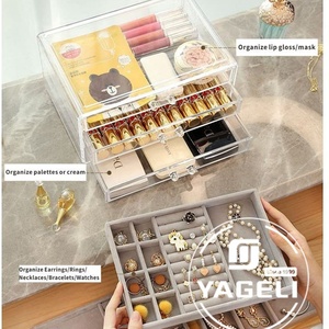 YAGELI Clear Acrylic <b>Makeup</b> Organizer Transparent <b>Box</b> with Drawers for Cosmetic Display Customized Color & Logo Gift Rack - Product Image 5