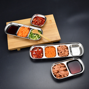 Plato pequeño de acero inoxidable de alta calidad con patrón de planta Pedido mínimo 50 piezas para <span class=keywords><strong>restaurante</strong></span> de barbacoa <span class=keywords><strong>coreano</strong></span> - Product Image 2