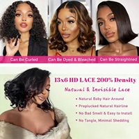 Perruque Bob en cheveux humains 13x6 Body Wave HD Lace Front pré-épilée pour femmes noires