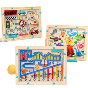 Giocattoli in Legno di Vari Stili: Dinosauri, Auto da <span class=keywords><strong>Corsa</strong></span>, Parchi Divertimento, Labirinti Magnetici per Sviluppare la Capacità Pratica - Product Image 1