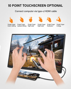 צג LCD נייד פתוח עם מסך מגע בגודל 18.5 אינץ', רזולוציית Full HD, חיבור <span class=keywords><strong>Type</strong></span> <span class=keywords><strong>C</strong></span>, קצב רענון 60 הרץ, רמקול מובנה, תמיכה במעמד - Product Image 3