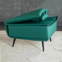 Fauteuil d'appoint moderne en cuir PU avec dossier réglable, oreiller rabattable et coussin épais pour salon et appartement