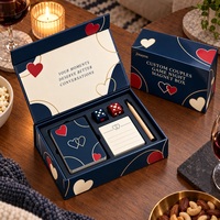 Boîte rigide personnalisée avec logo imprimé pour soirée de jeu en couple, Saint-Valentin, vente en gros, papier couché 157 g/m² enveloppé de carton gris 2 mm
