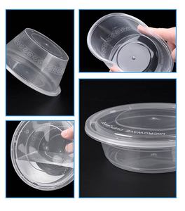Conteneur alimentaire jetable en <span class=keywords><strong>plastique</strong></span> PET de bonne qualité, plateau de préparation de repas, bol à emporter pour biscuits et nouilles, pour le stockage des aliments - Product Image 4