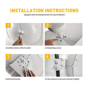 เสาอากาศแบบพาราโบลากริด MIMO สำหรับภายนอกอาคาร รองรับ 5G ระยะไกล 1710-4200MHz 19dBi แบนด์วิดท์ สำหรับโมเด็มไวไฟ - Product Image 5