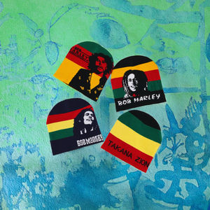 قبعة صوفية رجالية مخصصة للهيب هوب بتطريز ثلاثي الأبعاد من الجاكار 100% أكريليك دافئة للخارج بتصميم جامايكا - Product Image 3