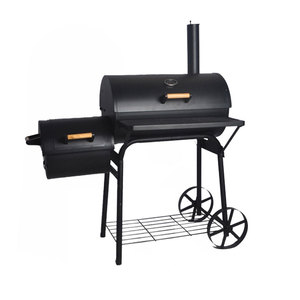 Outdoor Garden Large Iron <strong>Charcoal</strong> <strong>Grill</strong> Combo Smokeless Barbecue With Chrome Plated Finish And Trolley For Commercial Use - Product Image 3