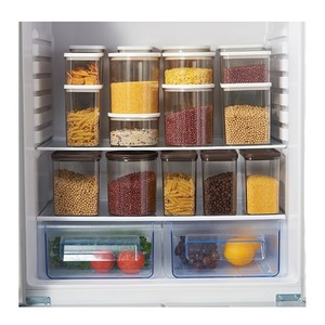 Boîte de conservation alimentaire commerciale en plastique transparente, rectangulaire, scellée, à double compartiment, avec couvercle, grande capacité, idéale pour les grains de café - Product Image 5