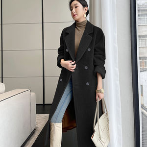 Made in China high-end personalizzato di alta qualità vicuna alpaca turbato per mantenere caldo cappotto in Cashmere a maniche lunghe con lacci a doppio petto - Product Image 5