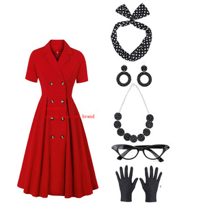 Ecoparty Women's a Line Rockabilly Swing <strong>Dress</strong> Flare <strong>Dress</strong> With Accessories Set <strong>1950s</strong> 60s Retro <strong>Plus</strong> <strong>Size</strong> Women <strong>Dresses</strong> - Product Image 3