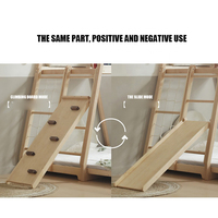 Lit de maison moderne Montessori pour enfants, toboggan en bois à deux places, couchette complète, lit pour tout-petit avec maison de jeux