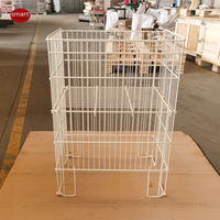 Cage se pliante de présentation de panier métallique avec la surface de Chrome dans l'affichage de poubelle de supermarché pour la promotion