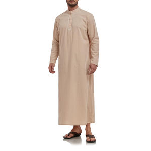 เสื้อผ้าอิสลามพรีเมียมสั่งทำขายส่ง โพลีเอสเตอร์ลำลองสำหรับฤดูร้อน ชุดผู้ชายไซส์ใหญ่ แขนยาว ยาวคลุมเท้า - Product Image 2