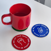 Sous-verres ronds en acrylique personnalisés avec impression UV pour tasses sur le bureau – Sous-verres en acrylique par sublimation à motif de dessin animé mignon