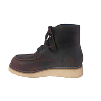Nouvelle Arrivée 7+7 Bottes de marche pour hommes en cuir véritable, semelle intermédiaire EVA, semelle extérieure en caoutchouc, doublure en peluche - Confortables et respirantes