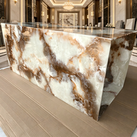 Panneau en Alabâtre Poli Translucide à Diffusion Lumineuse Uniforme, Lampe de Table d'Hôtel Moderne Haut de Gamme, Joint Sans Soudure, Ignifuge
