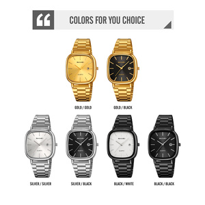 Montre chronographe carrée pour homme, montre-bracelet de luxe en acier inoxydable, montre à quartz étanche 30M - Product Image 3