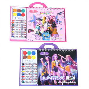 Libro para Colorear con Pintura 3D y Acuarelas del Grupo de Cazadores de Brujas HUNTRX para Niños de 3 a 9 Años, Aprende a Dibujar, Hecho en China - Product Image 1