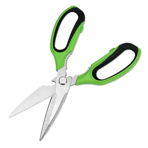 <b>Kitchen</b> Multi Purpose <b>Scissors</b> Stainless Steel Green And Black Straight Head For Home Use - Product Image 1