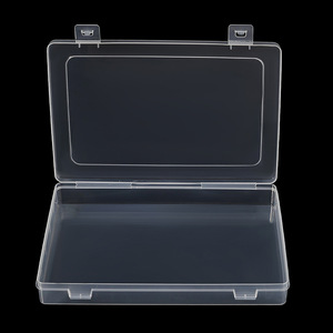 Transparent <b>Plastic</b> Storage Box 24x16x3.1cm Covered Desktop Organizer For Jewelry Tools Parts Hardware - Product Image 4