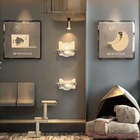 Étagères murales pour chat en bois massif durable et écologique, structure d'escalade pour chat DIY, ensemble de meubles modernes pour arbre à chat, emballage en carton transparent