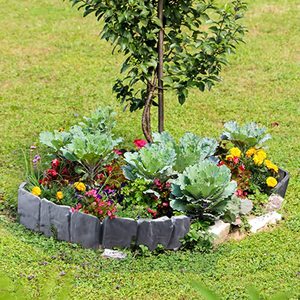Bordo del bordo del giardino di vendita caldo, recinzione di <span class=keywords><strong>plastica</strong></span> effetto pietra fai da te letto di fiori decorativo grigio ad incastro prato all'aperto - Product Image 4