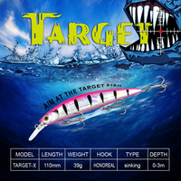 HONOREAL HNTG010 110mm 39g 0-3m Coulant Halco Laser Pro 3d Eyes Luminous Fishing Lures Minnow Hard Baits