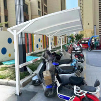 Abri de vélo robuste en acier, abri de stationnement imperméable pour véhicules électriques, auvent extérieur communautaire, abri de voiture