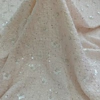 Nouveau tissu brocart brodé perlé style sequins automne/hiver, 100 % acrylique, matériau résistant à l'abrasion, articles en stock