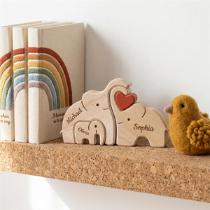Regalo Personalizzato per la Festa del Papà, Nuovo Puzzle in Legno a Forma <span class=keywords><strong>di</strong></span> Elefante, Decorazione da Scrivania per <span class=keywords><strong>Famiglia</strong></span>, Ricordo per Papà Primo Timo - Product Image 1