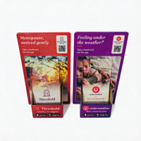 Support de comptoir en carton plat personnalisé pour brochures, présentoir facile à assembler pour dépliants, livrets promotionnels et points de vente (POS)